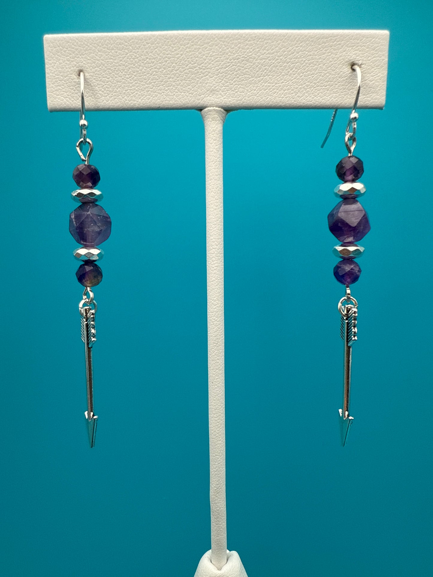 Amethyst Arrow Earrings