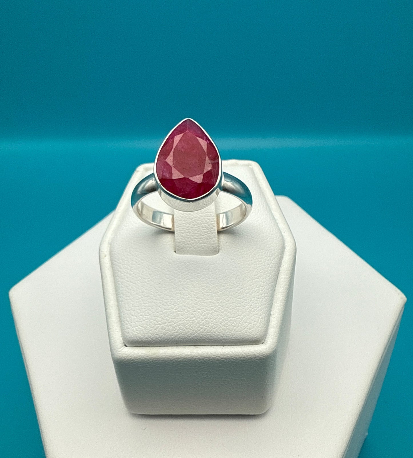 Ruby Sterling Silver Ring size 9