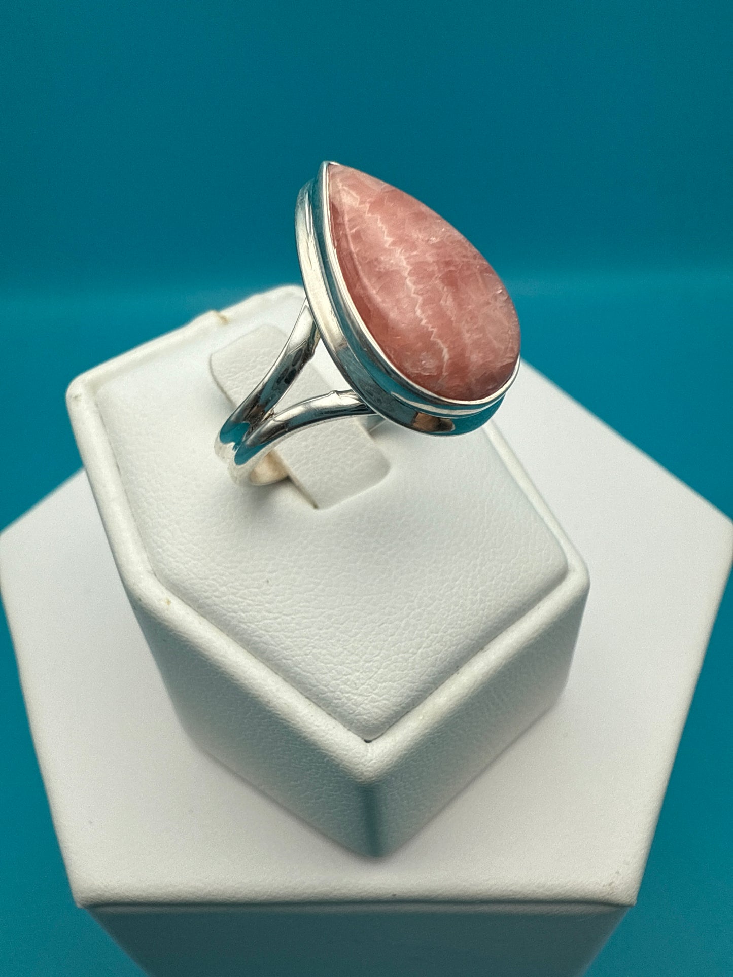 Rhodocrosite Sterling Silver Ring Size 9