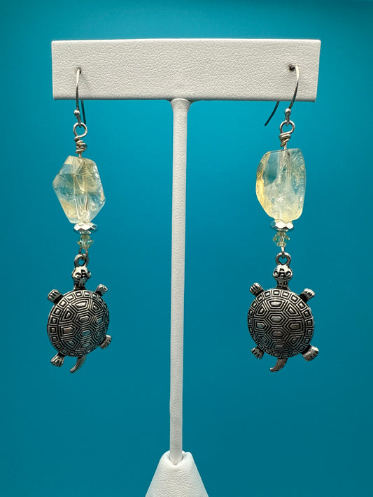Citrine Turtle Earrings