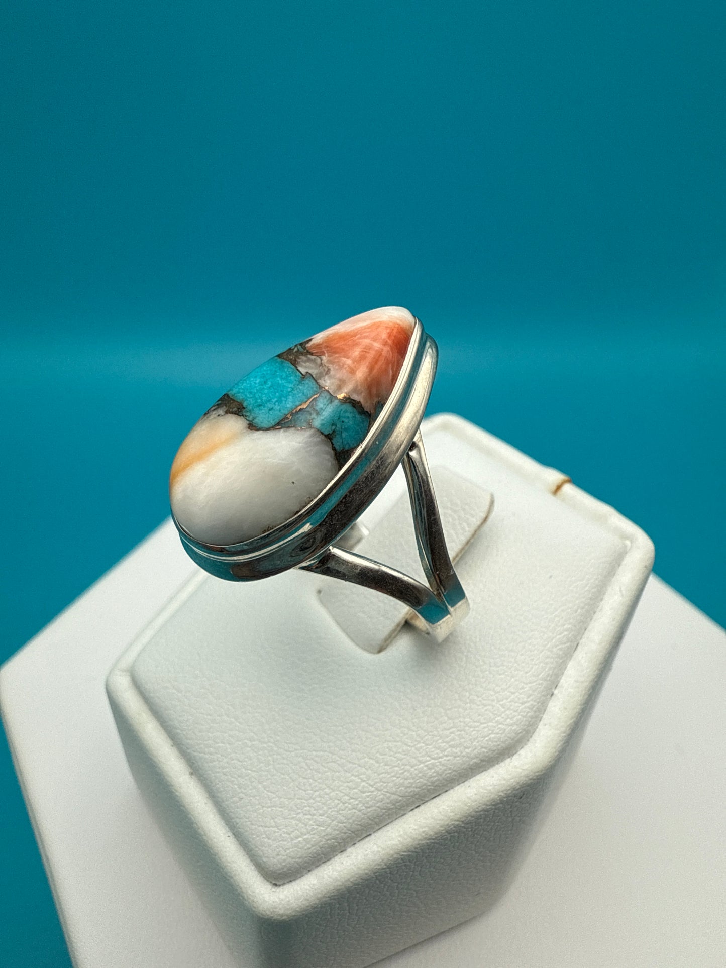 Spiny Oyster Arizona Turquoise Sterling Silver Ring