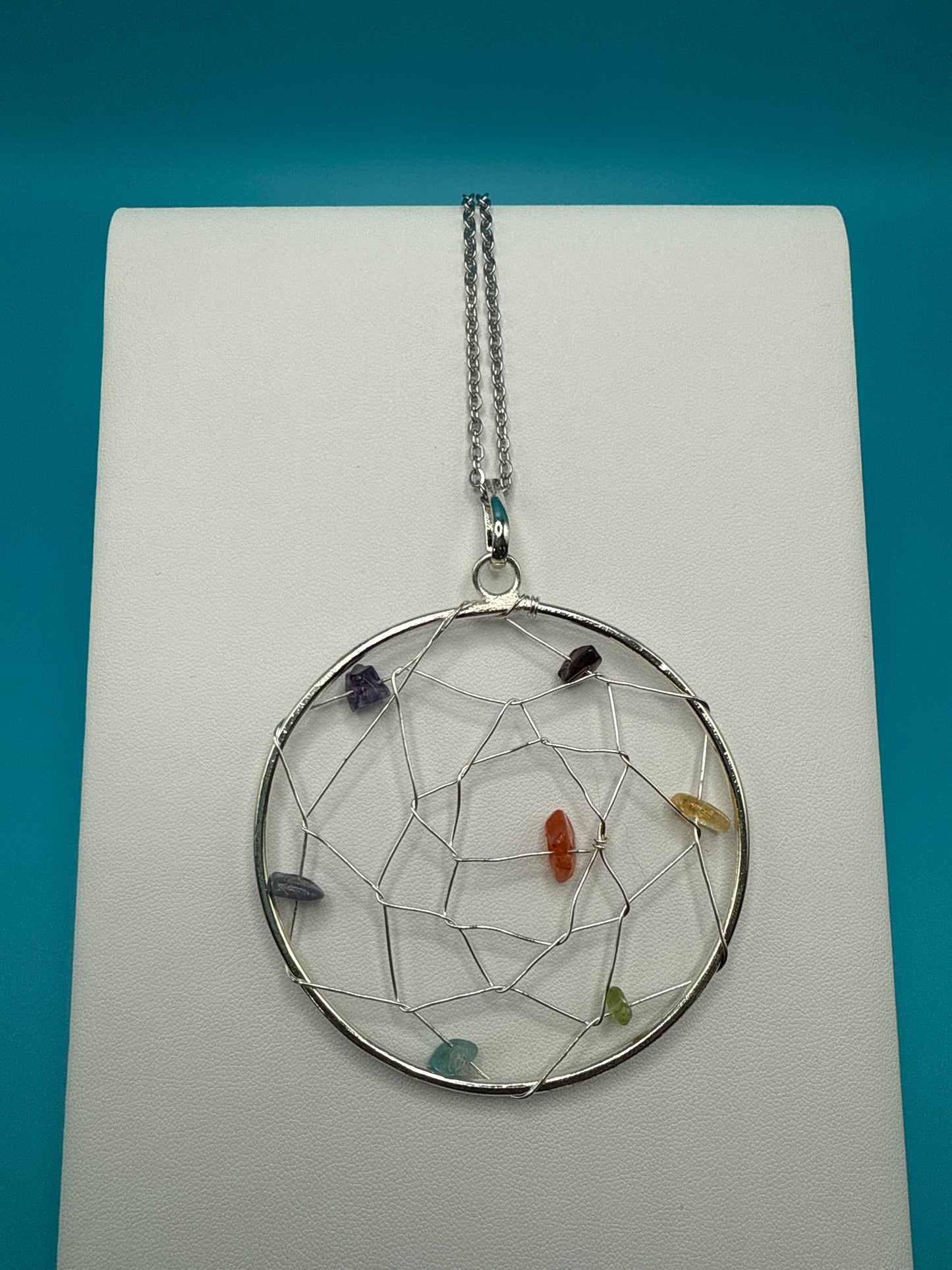 Seven Crystal Chakra Dreamcatcher Pendant