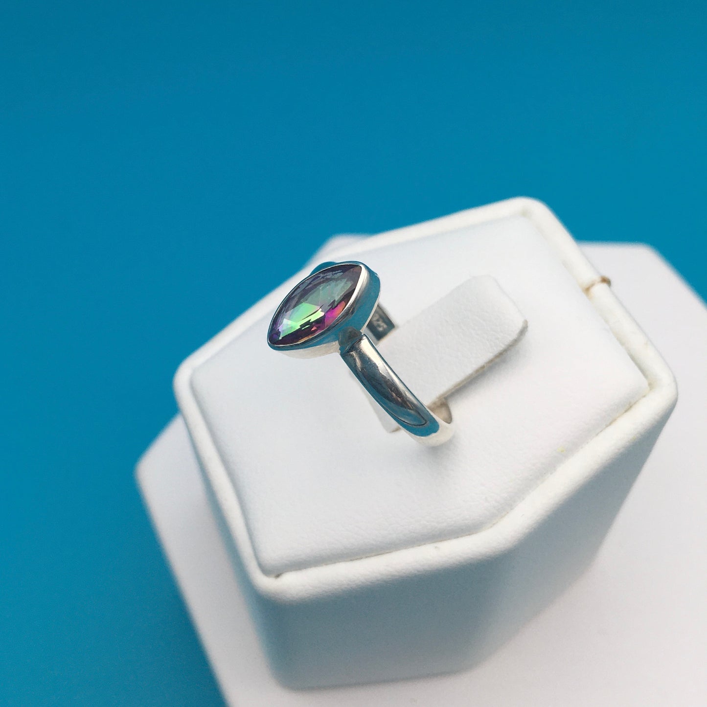 Mystic Topaz Sterling Silver Ring size 7