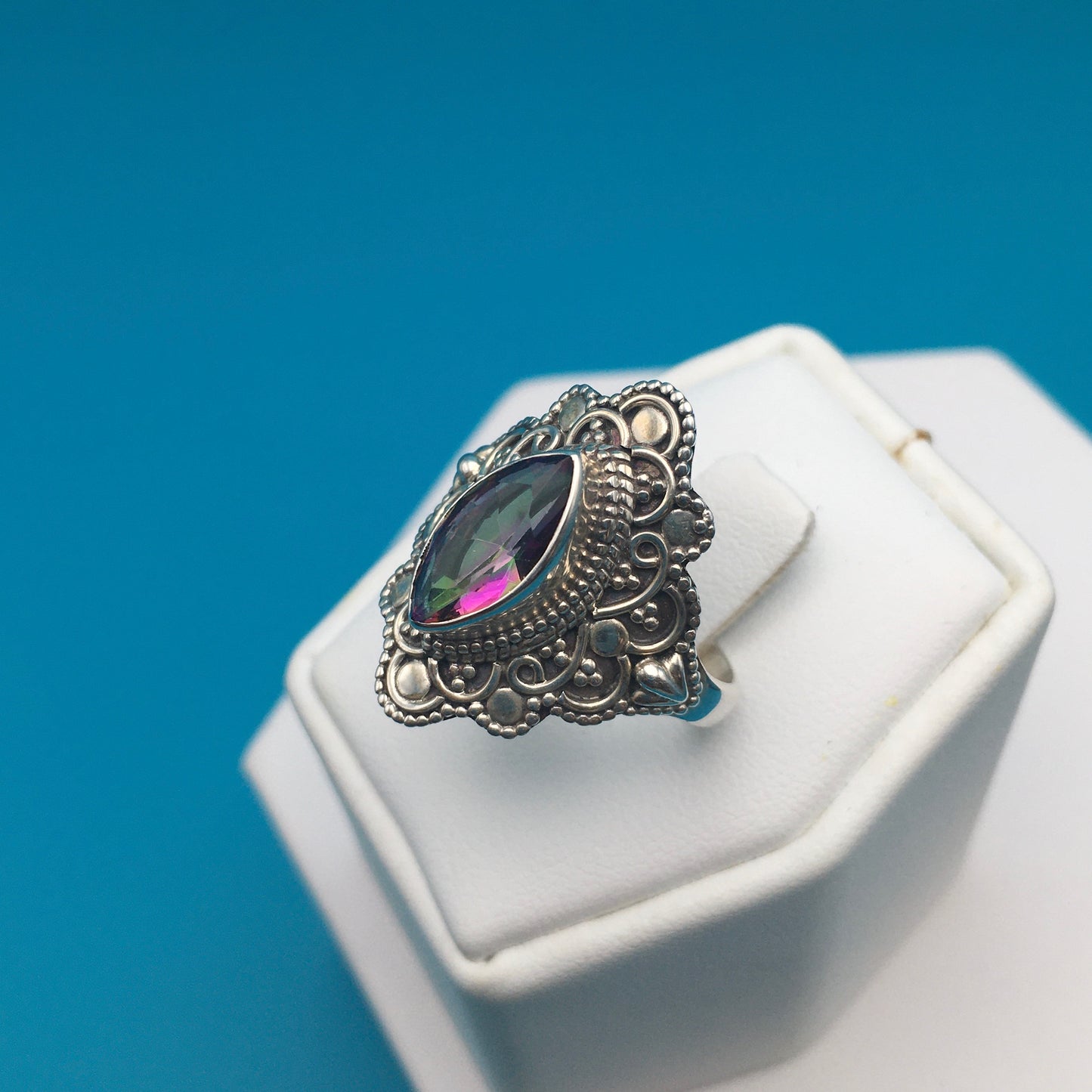 Mystic Topaz Sterling Silver Ring size 8