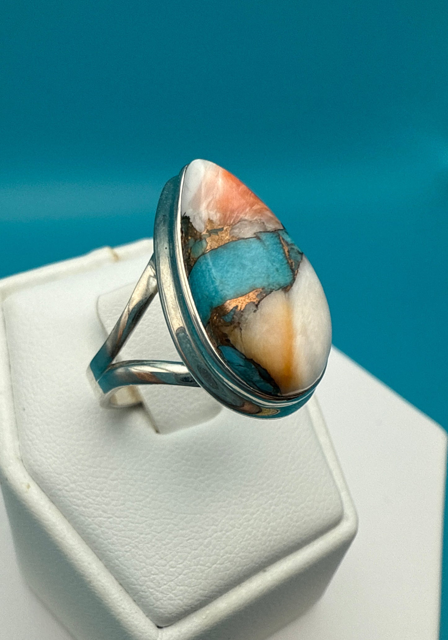 Spiny Oyster Arizona Turquoise Sterling Silver Ring