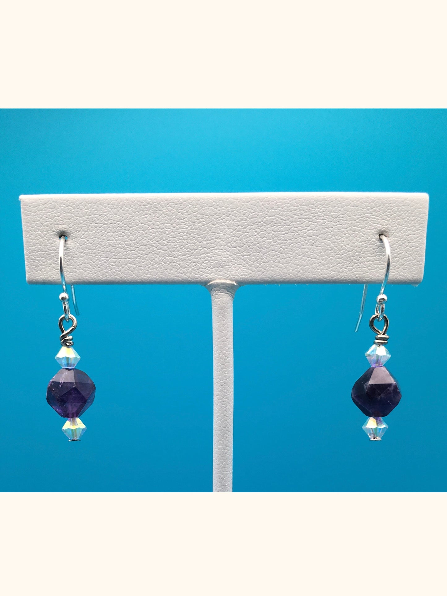 Amethyst Czech Crystal Drop Earrings