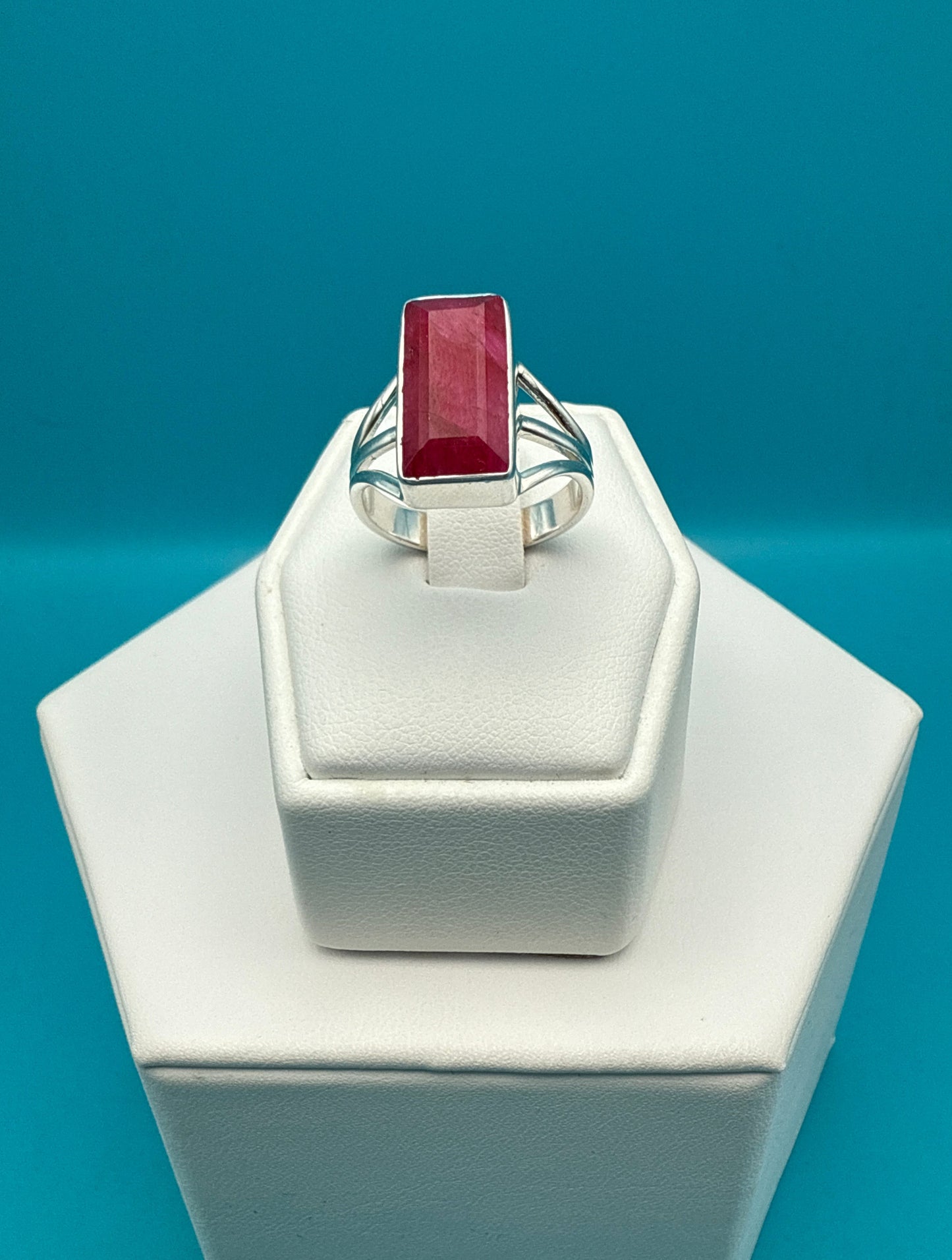 Ruby Sterling Silver Ring size 7