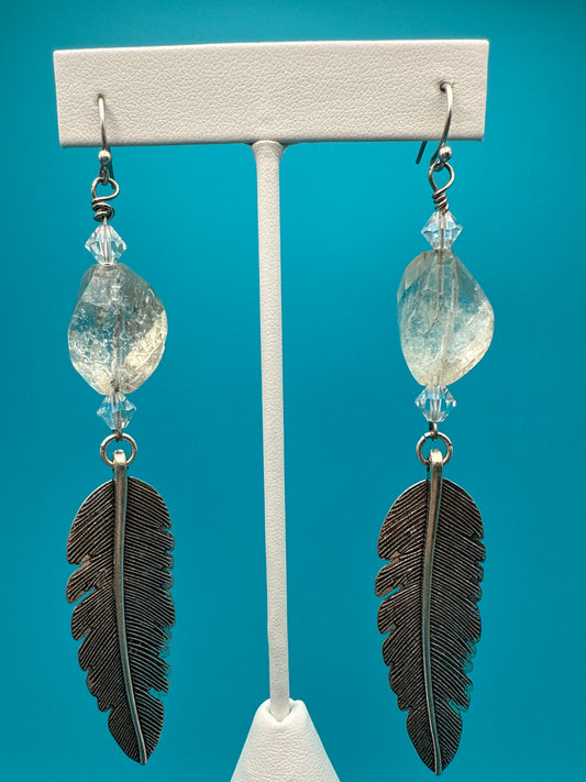 Citrine Feather Earrings