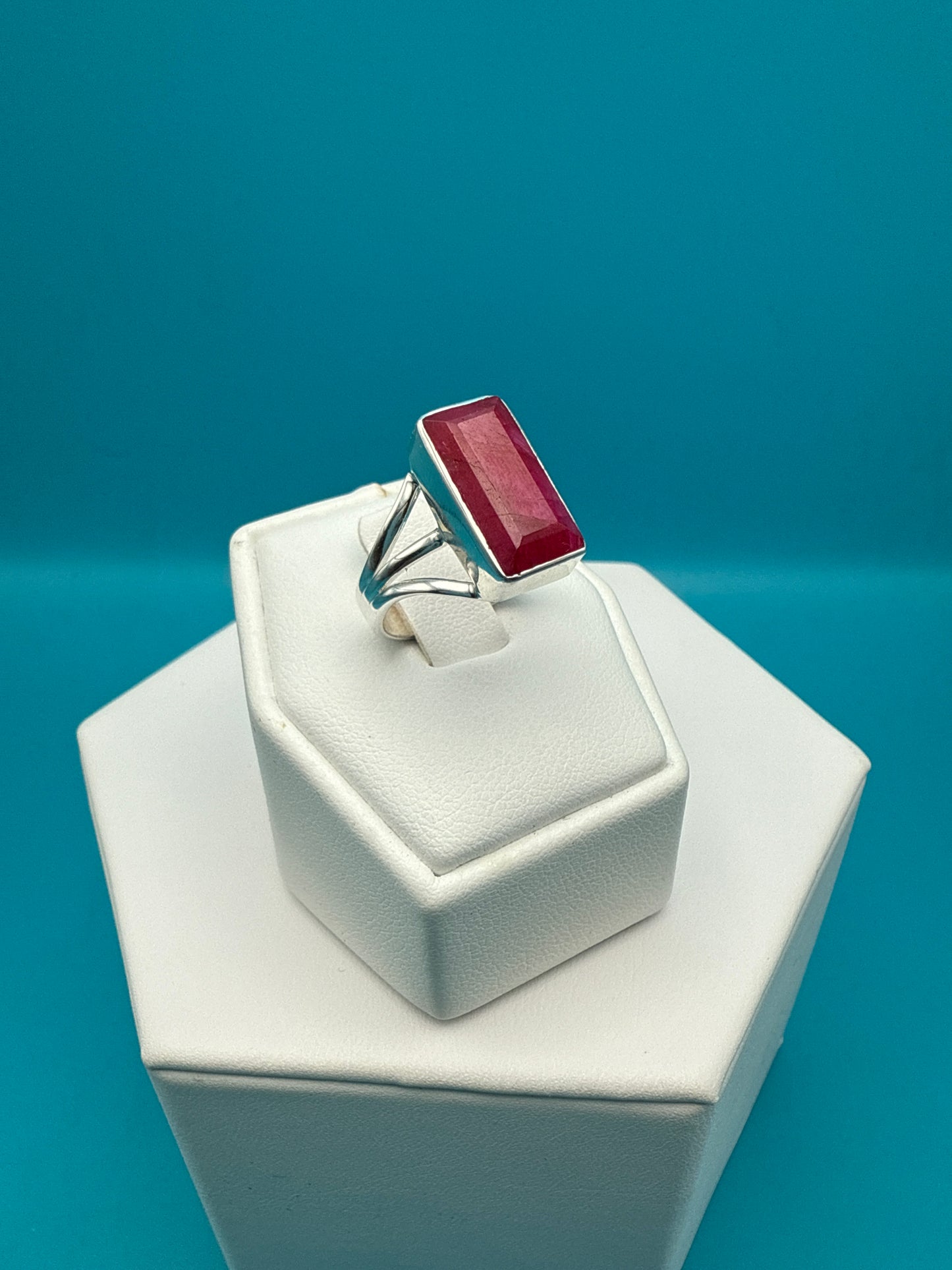 Ruby Sterling Silver Ring size 7