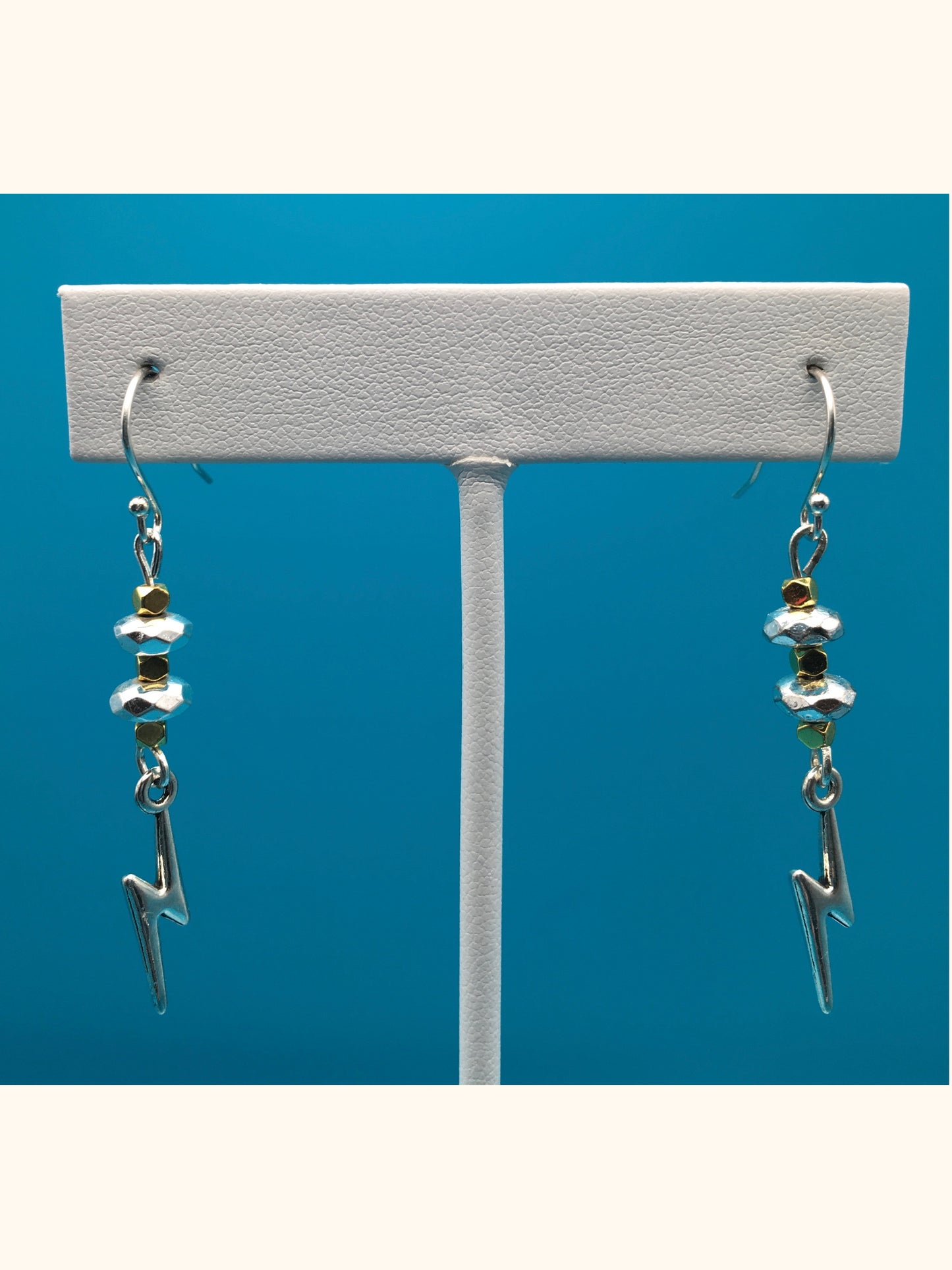 Hematite Lightning Charm Earrings
