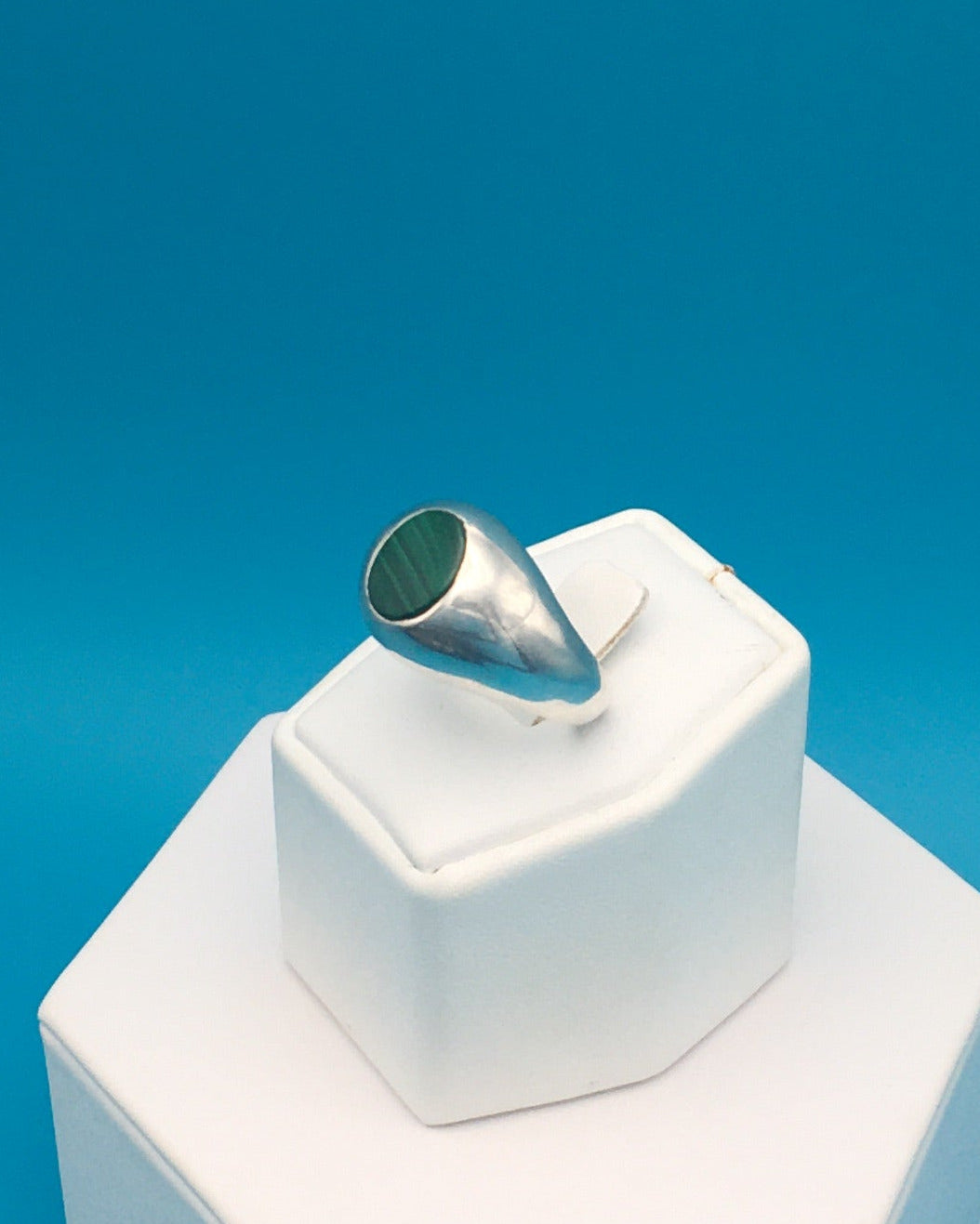 Malachite Sterling Silver Ring size 10