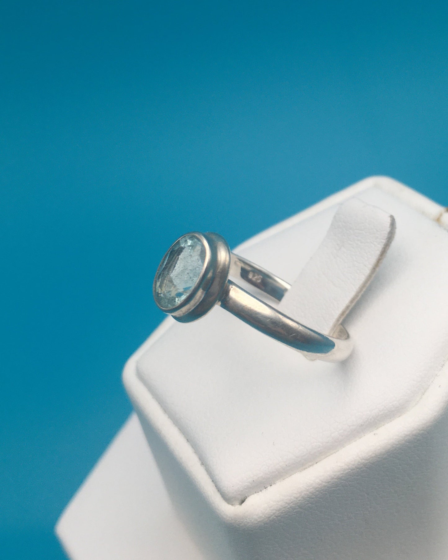 Blue Topaz Sterling Silver Ring size 9