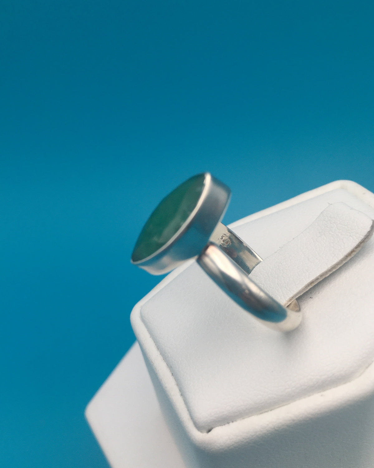 Emerald Sterling Silver Ring size 8