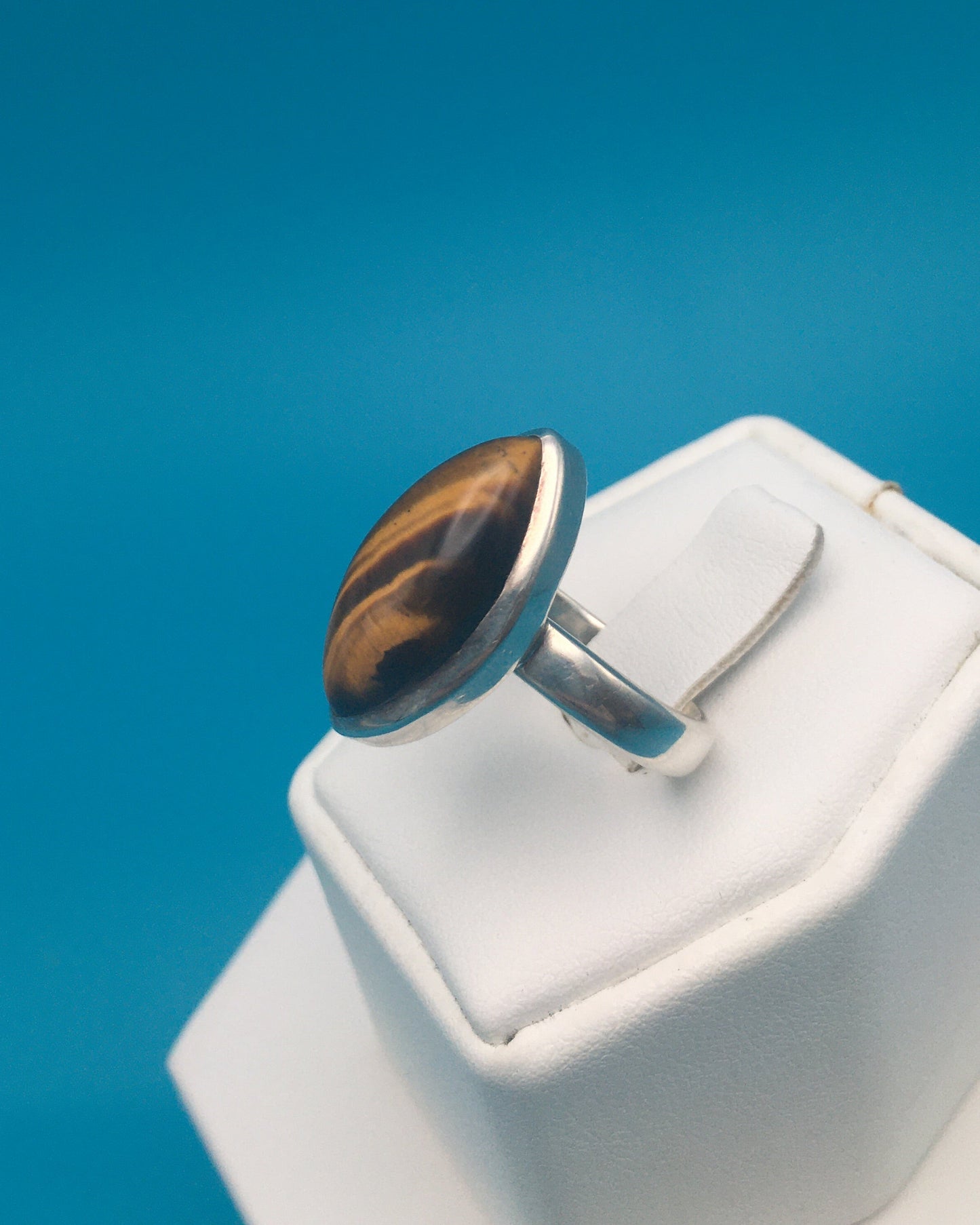 Tiger's Eye Sterling Silver Ring size 8