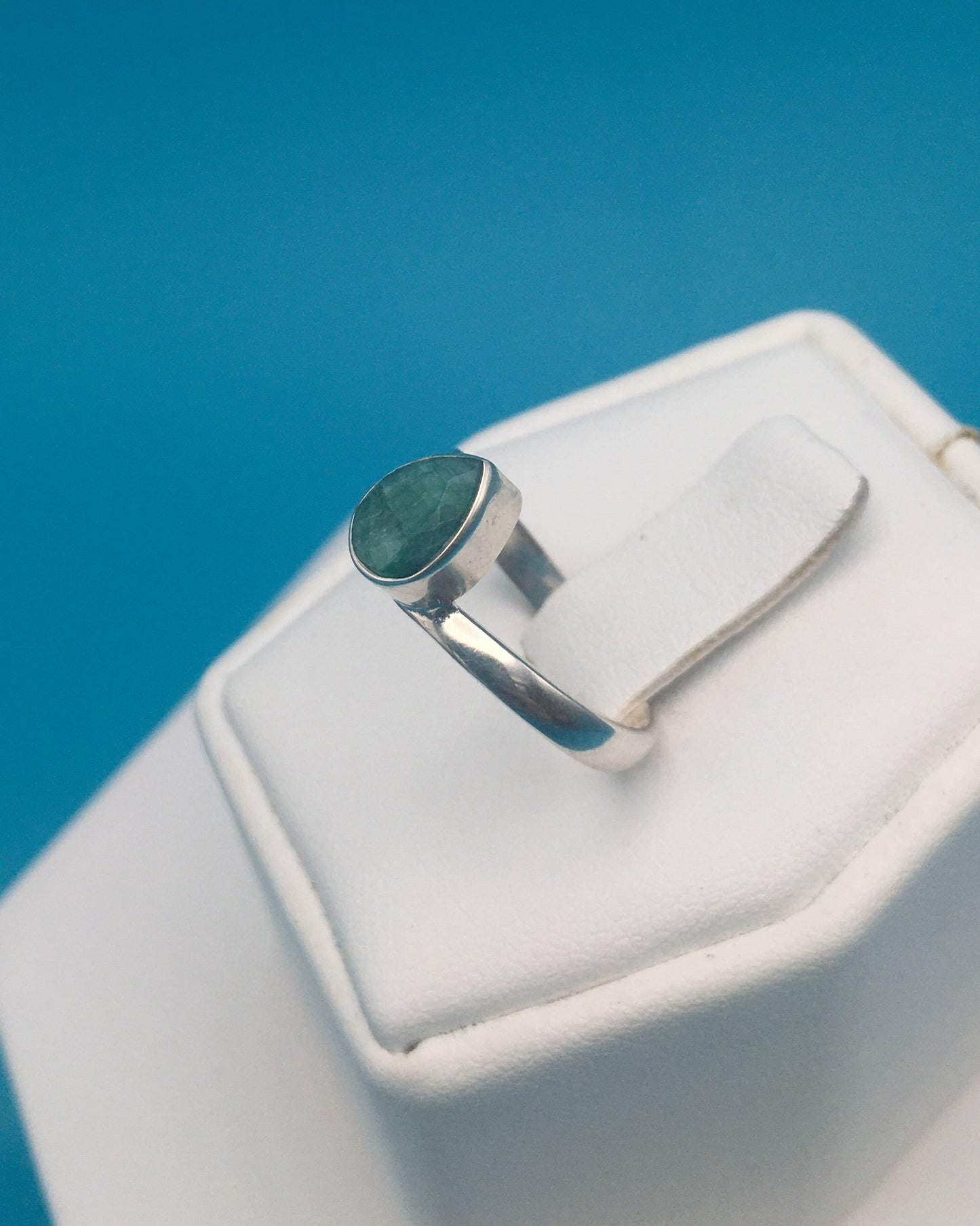 Emerald Sterling Silver Ring size 5