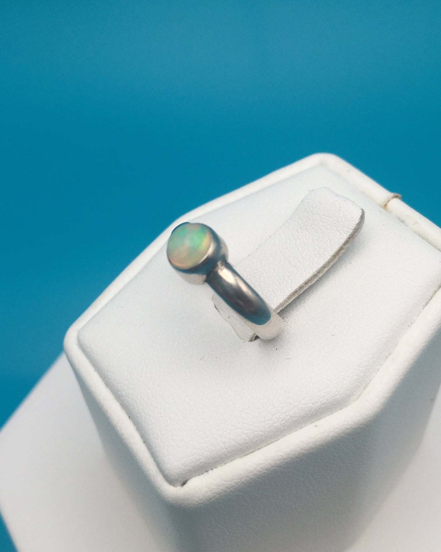 Opal Sterling Silver Ring size 2