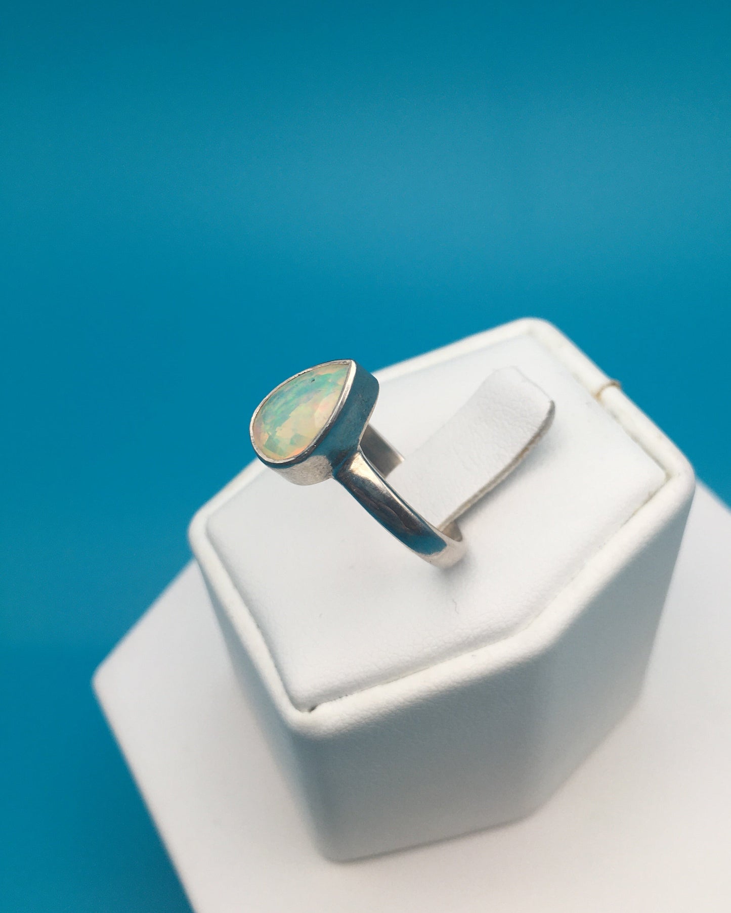 Fire Opal Sterling Silver Ring size 9