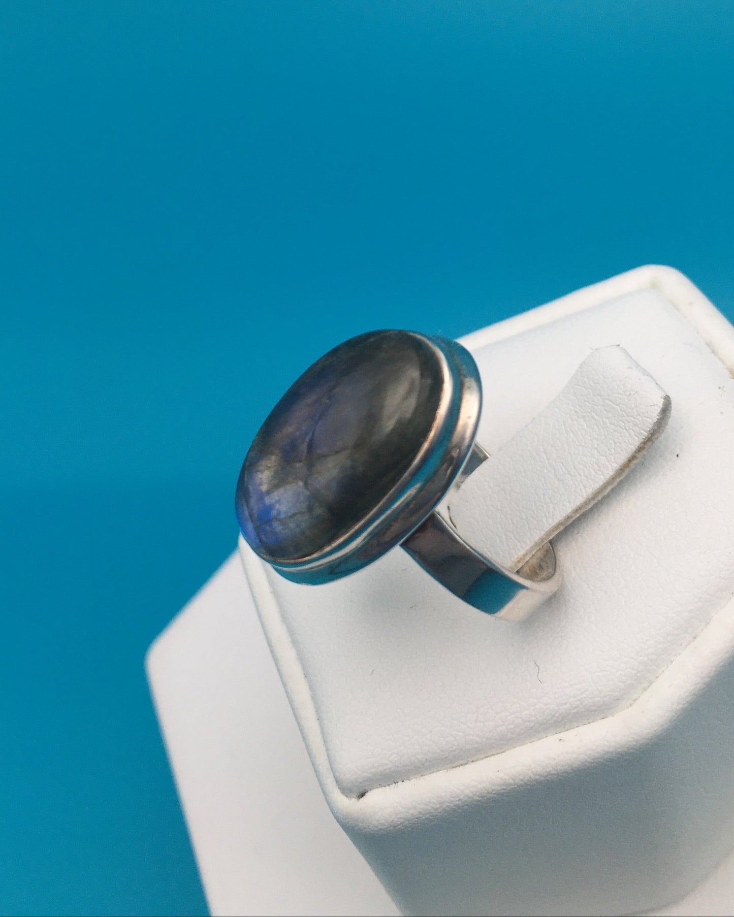 Labradorite Silver Ring size 9