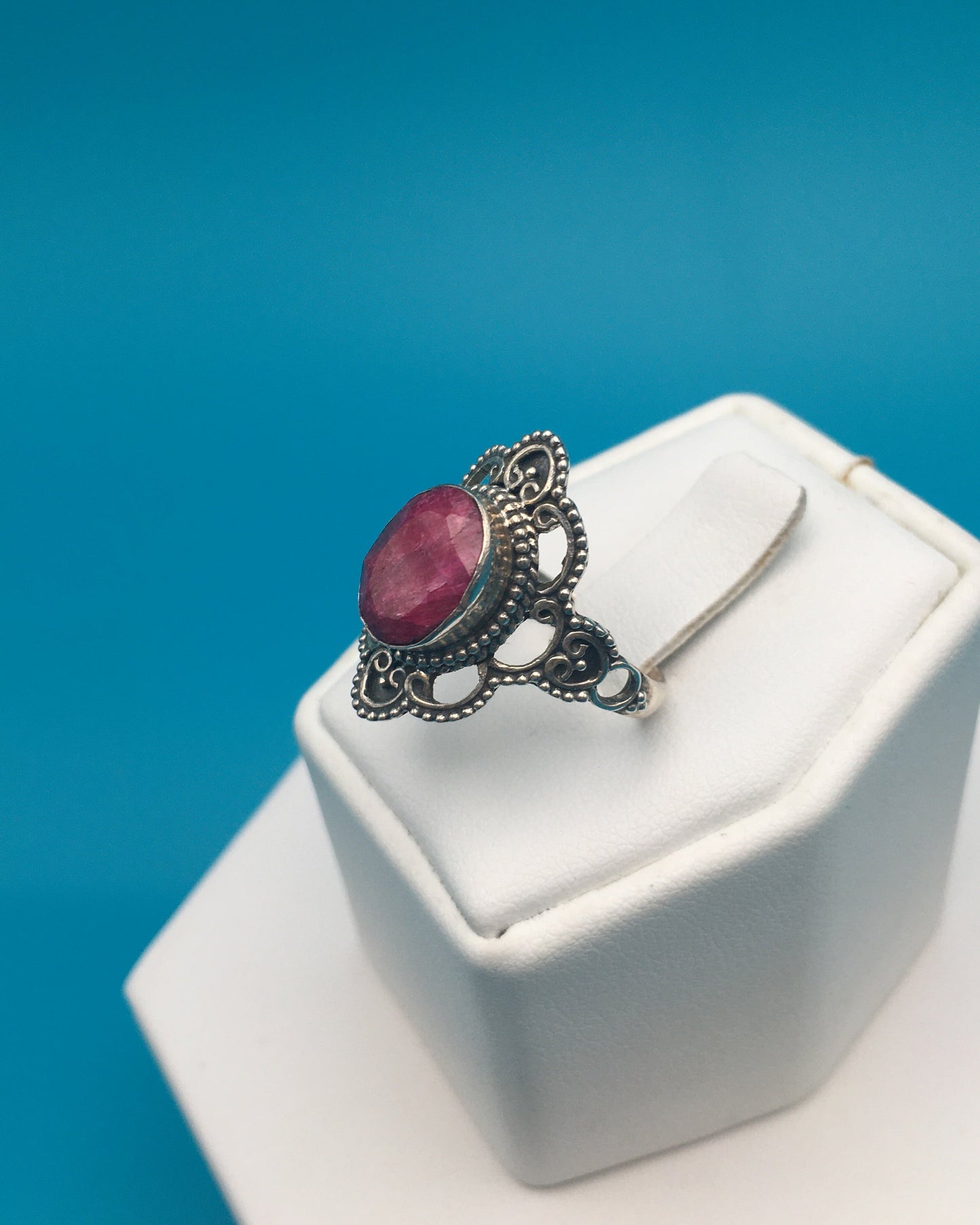 Ruby Sterling Silver Ring size 7