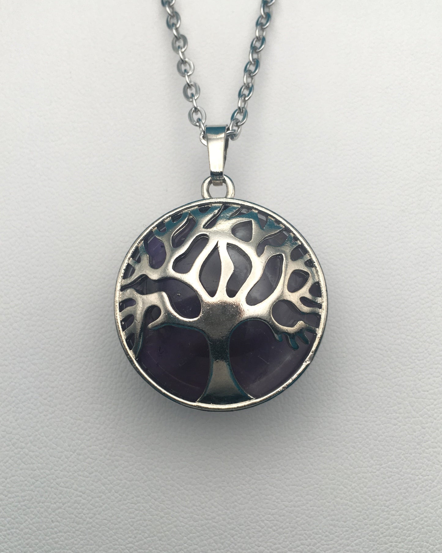 Amethyst Tree Charm Pendant