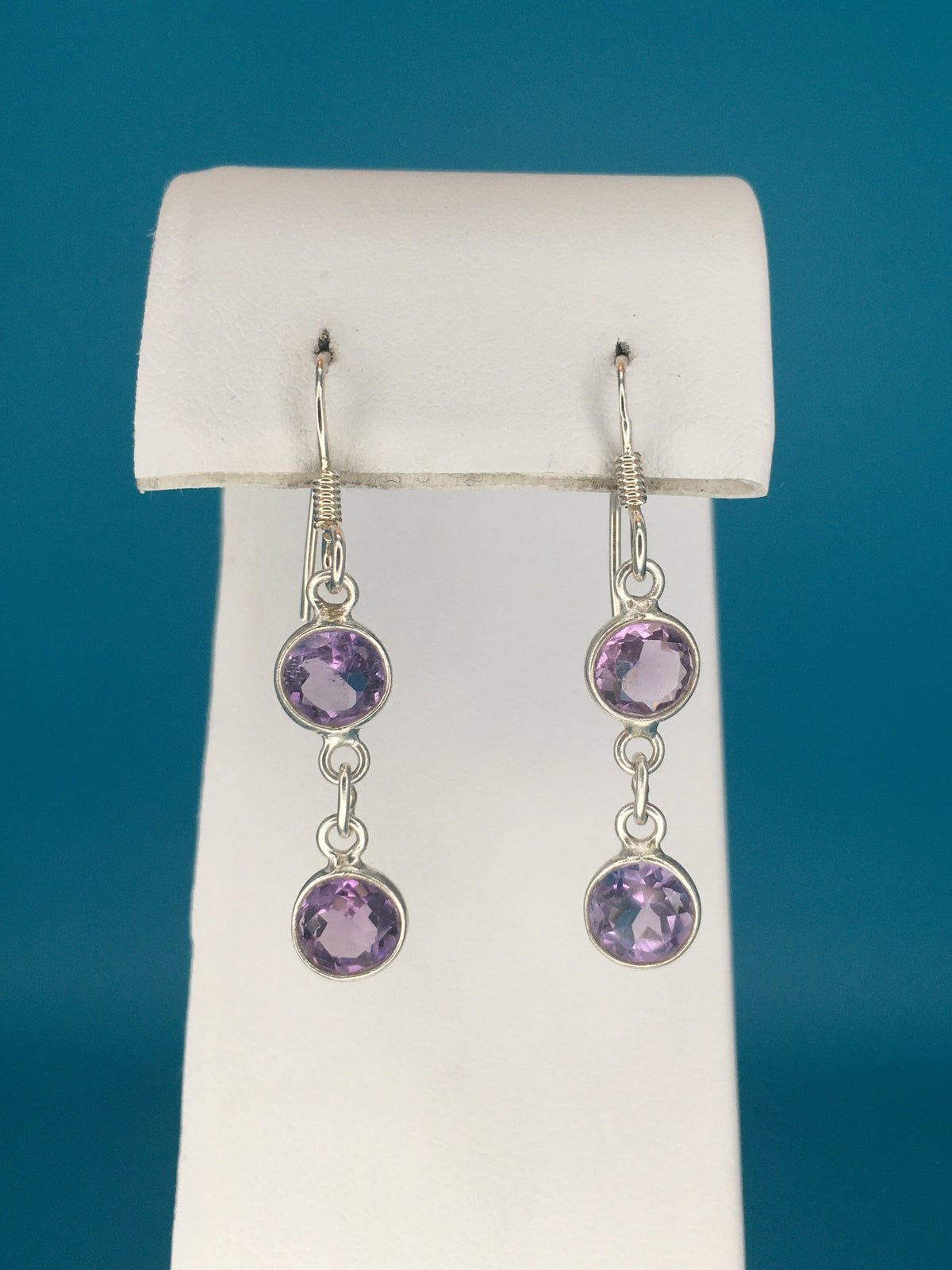 Amethyst Sterling Silver Drop Earrings