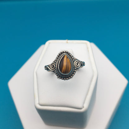 Tiger's Eye Sterling Silver Ring size 8
