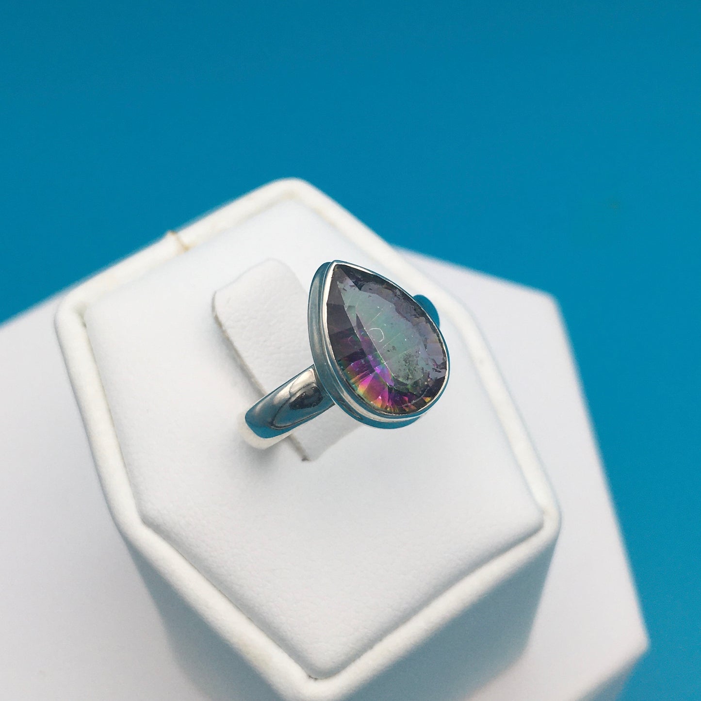 Mystic Topaz Silver Ring size 7