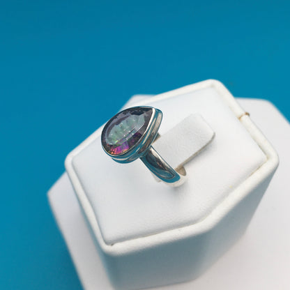 Mystic Topaz Silver Ring size 7