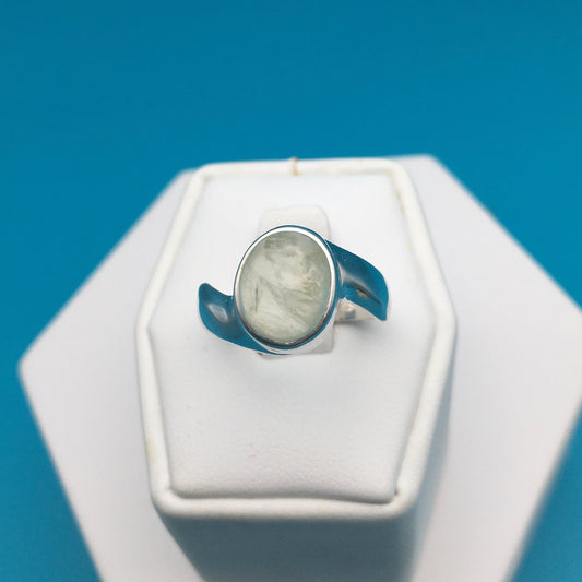 Prehnite Sterling Silver Ring size 8