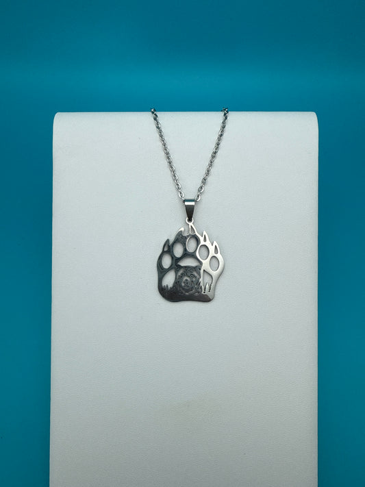 Stainless Steel Wolf Paw Pendant