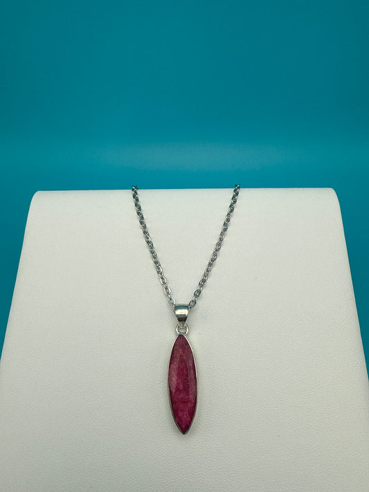 Ruby Sterling Silver Pendant