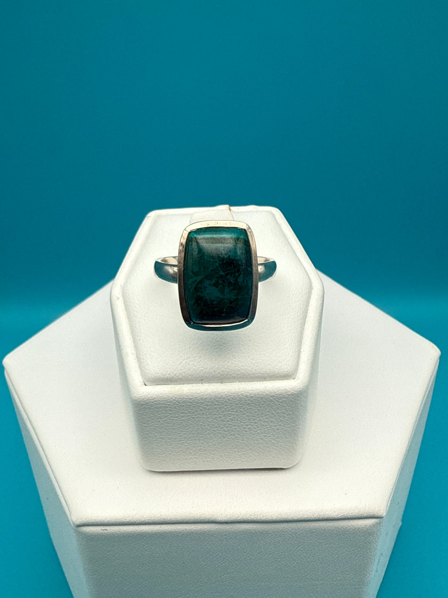 Chrysocolla Sterling Silver Ring size 8