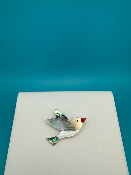 Abalone Shell Bird Pin