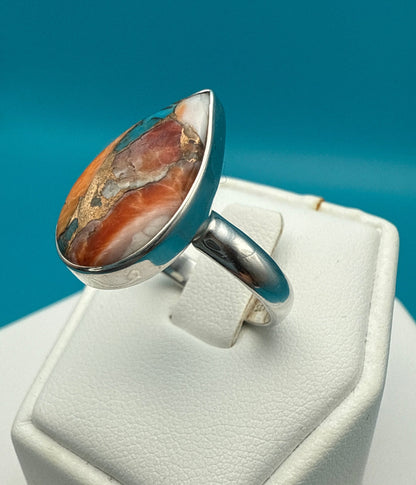 Spiny Oyster Arizona Turquoise Sterling Silver Ring