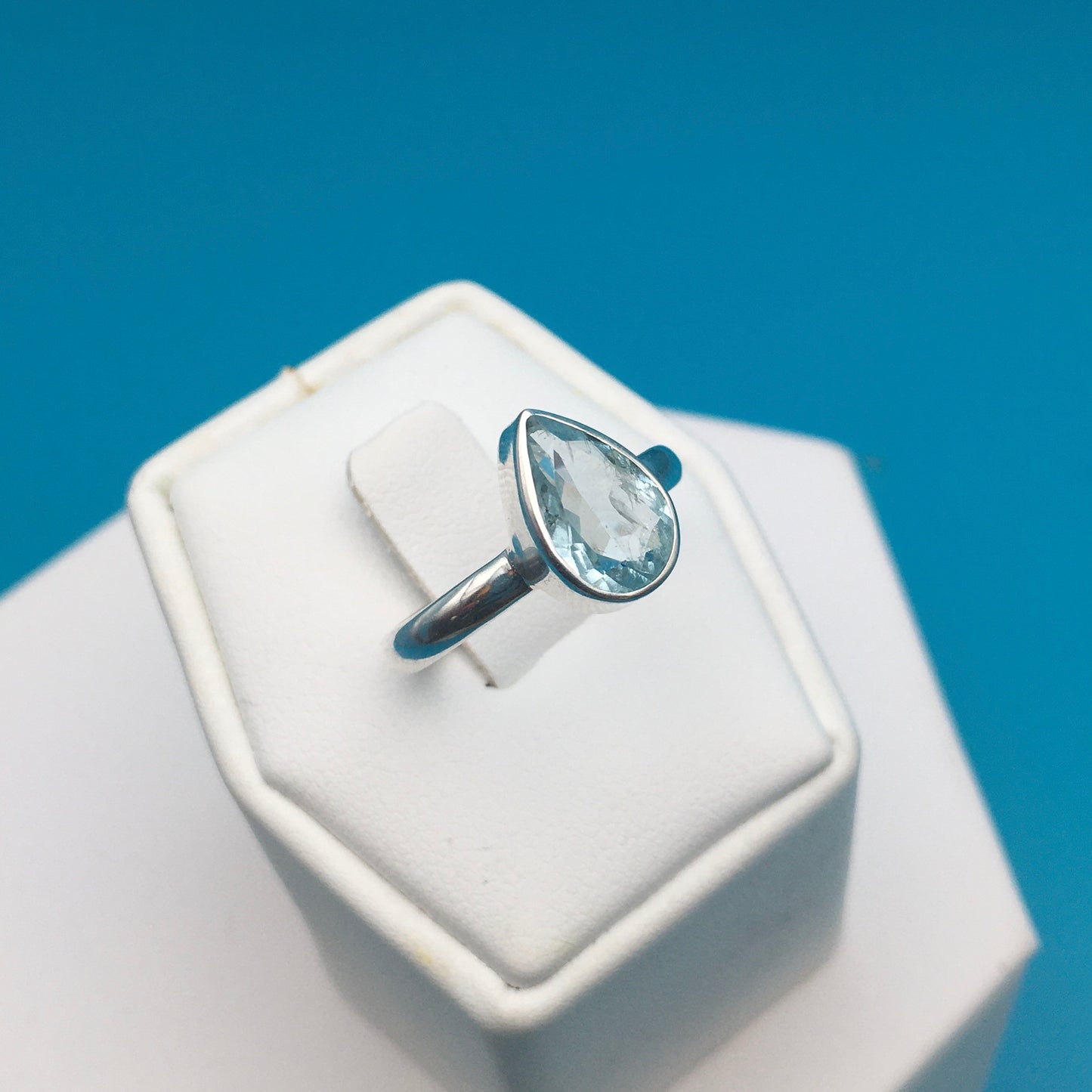 Blue Topaz Sterling Silver Ring size 9
