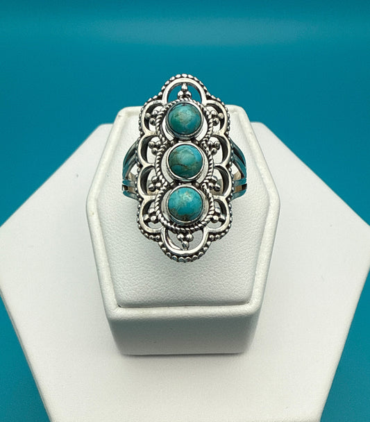 Arizona Turquoise Sterling Silver Ring size 10