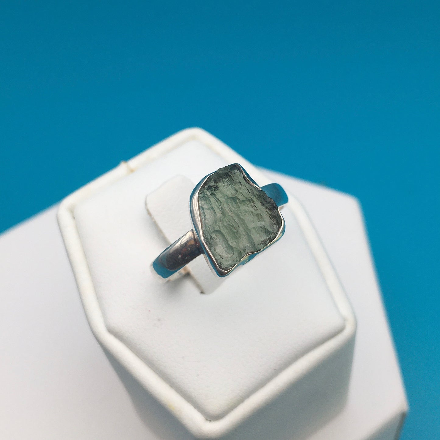 Moldavite Sterling Silver Ring size 9