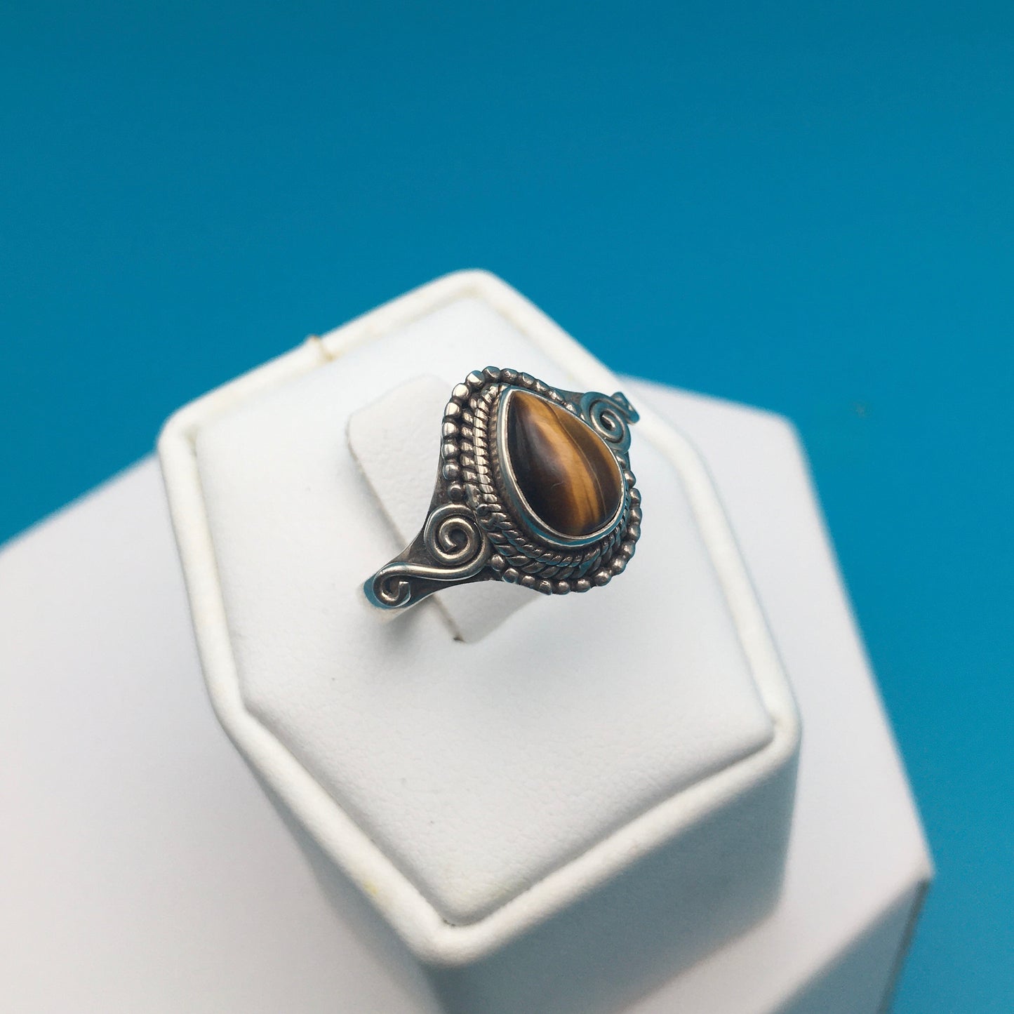 Tiger's Eye Sterling Silver Ring size 8