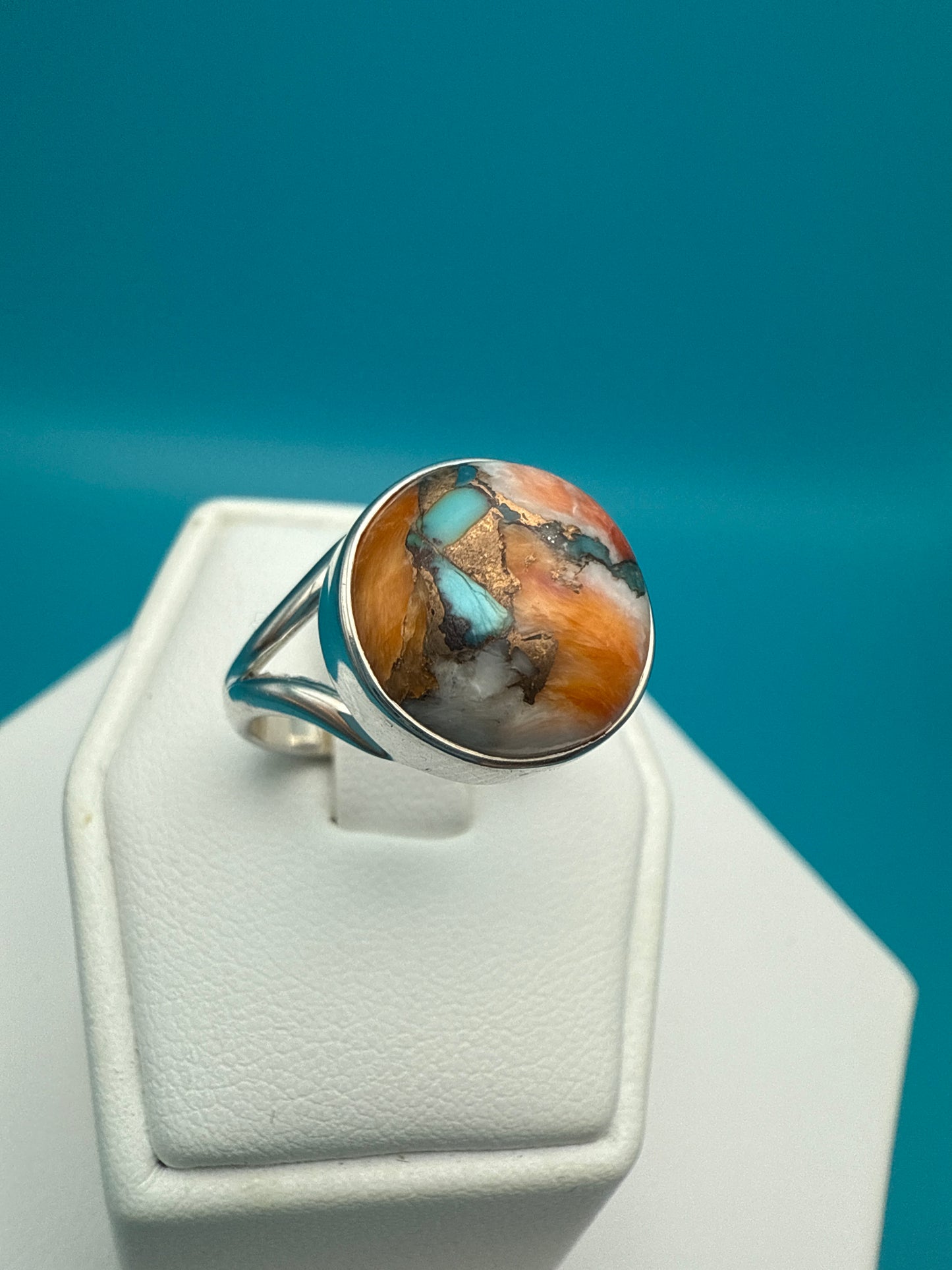 Spiny Oyster Arizona Turquoise Sterling Silver Ring