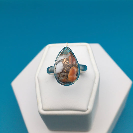 Spiny Oyster Arizona Turquoise Sterling Silver Ring size 9