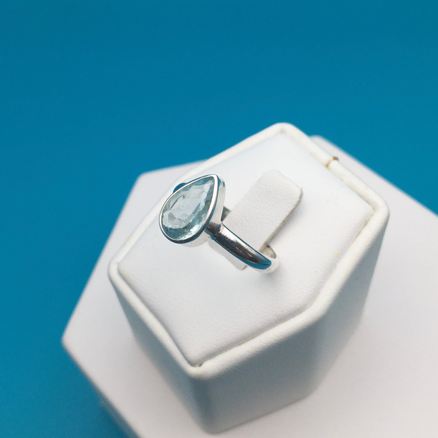 Blue Topaz Sterling Silver Ring size 9