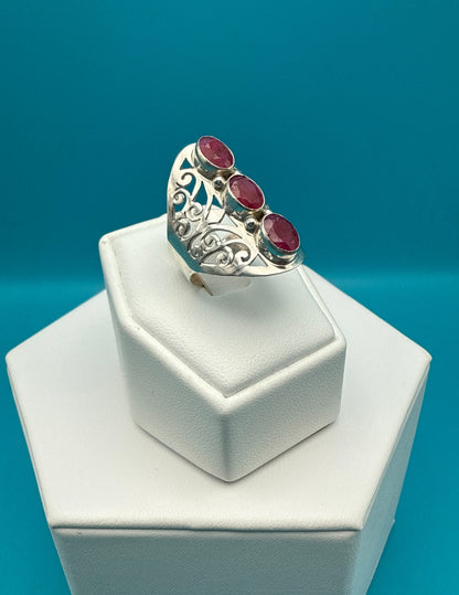 Ruby Sterling Silver Ring size 7