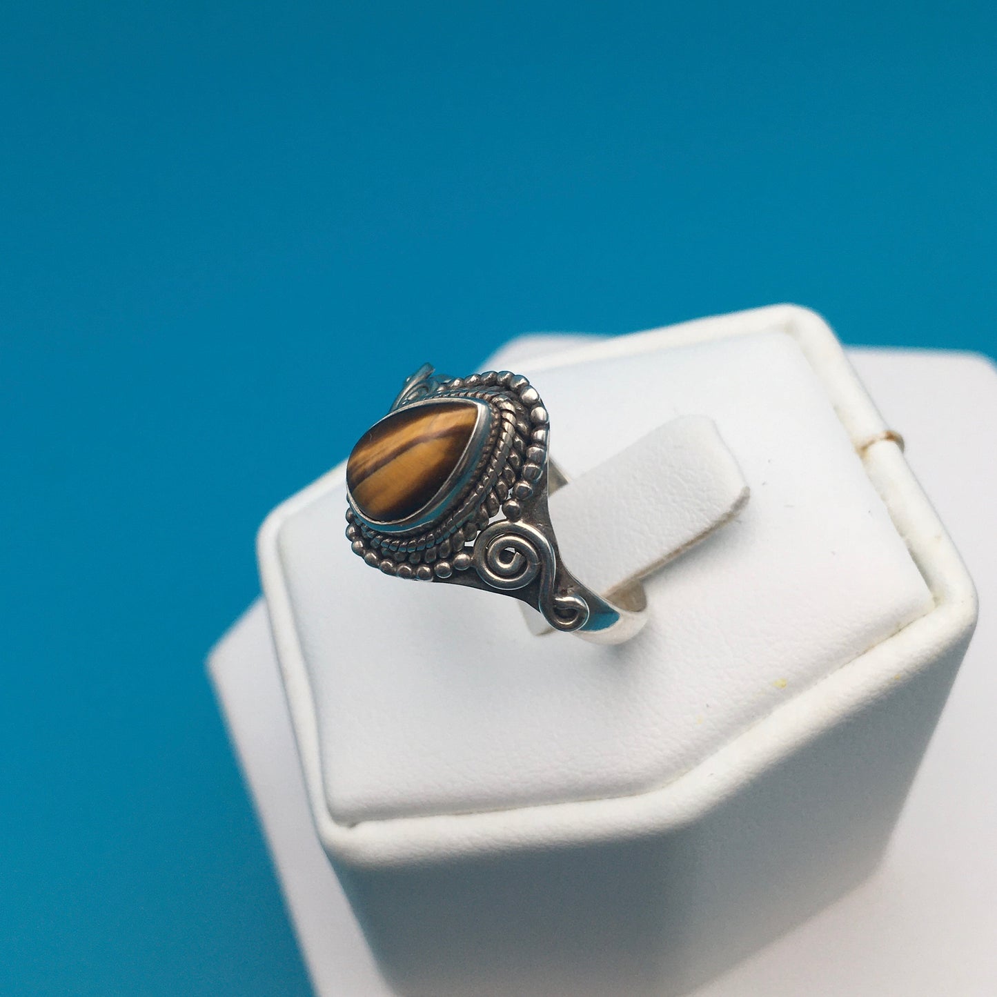 Tiger's Eye Sterling Silver Ring size 8