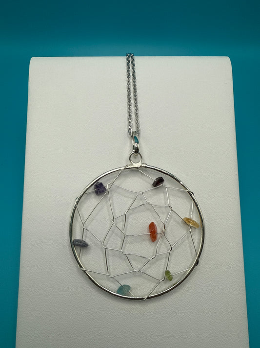 Seven Crystal Chakra Dreamcatcher Pendant