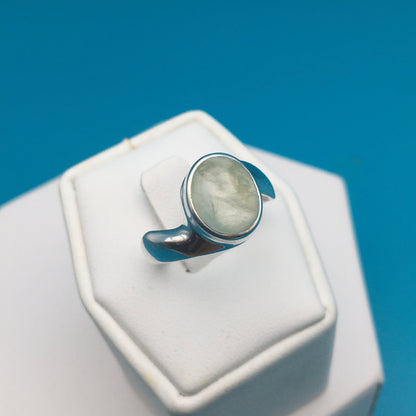 Prehnite Sterling Silver Ring size 8