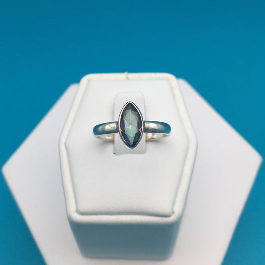 Mystic Topaz Sterling Silver Ring size 7