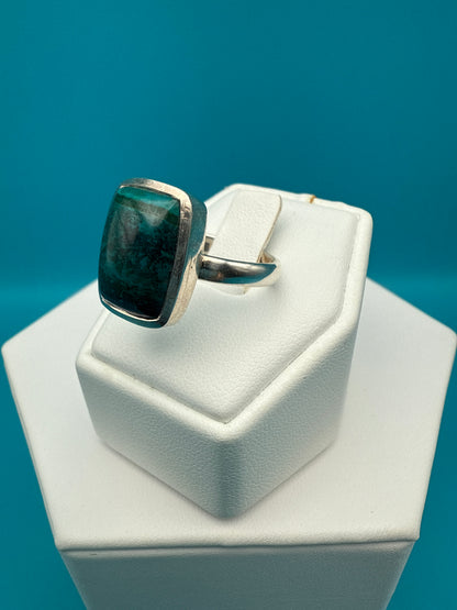 Chrysocolla Sterling Silver Ring size 8