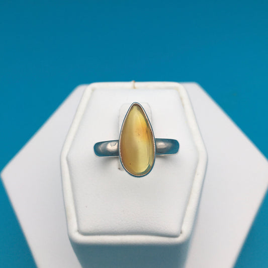 Amber Sterling Silver Ring size 7