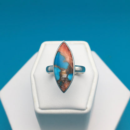 Spiny Oyster Arizona Turquoise Sterling Silver Ring size 7