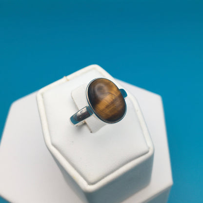 Tiger's Eye Sterling Silver Ring size 9
